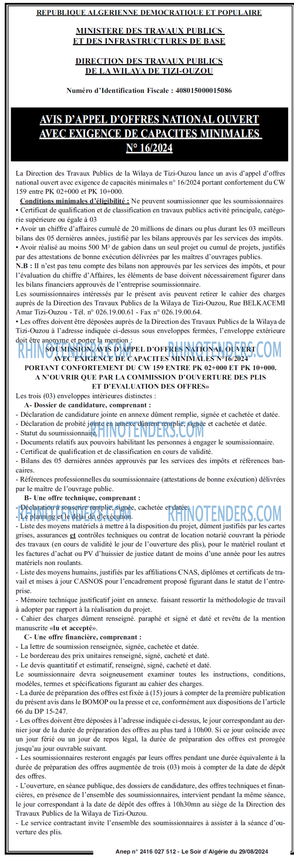 LE SOIR D'ALGERIE