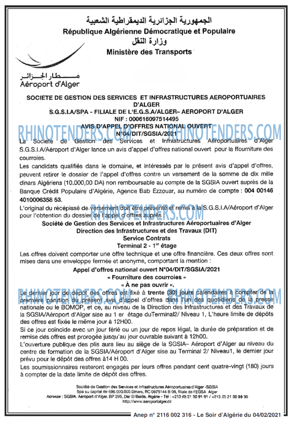 LE SOIR D'ALGERIE