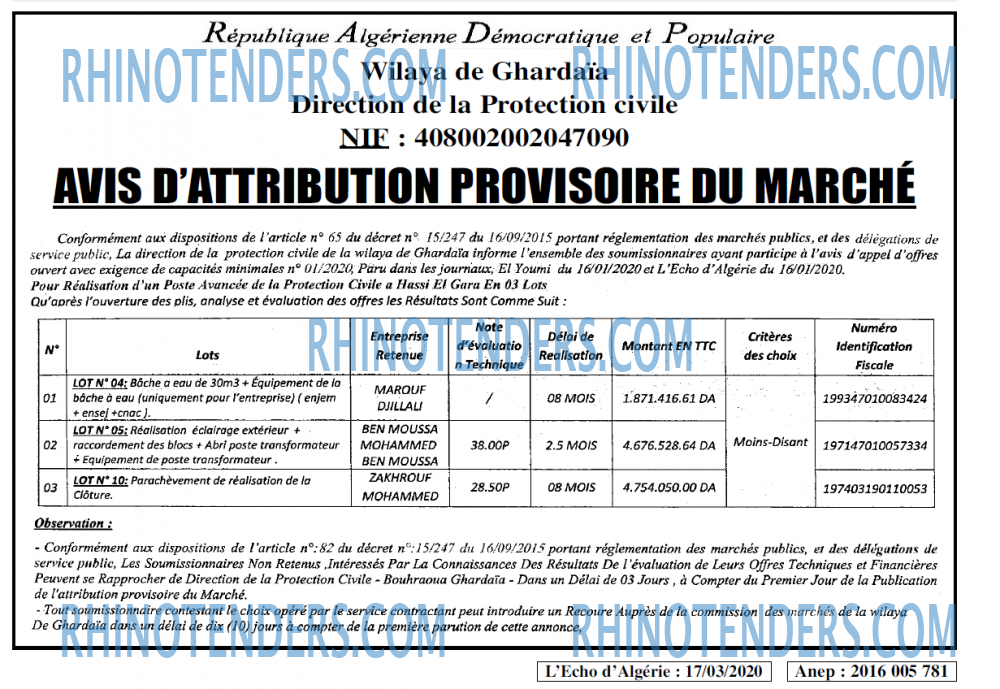 L'ECHO D'ALGERIE
