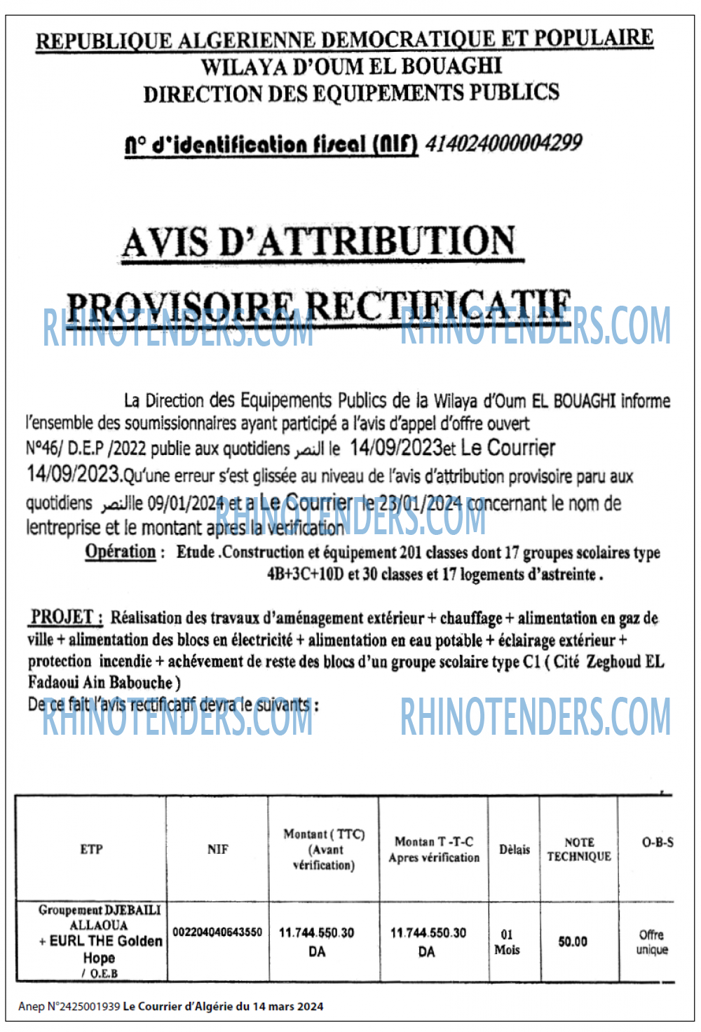 Le Courrier d'Algerie