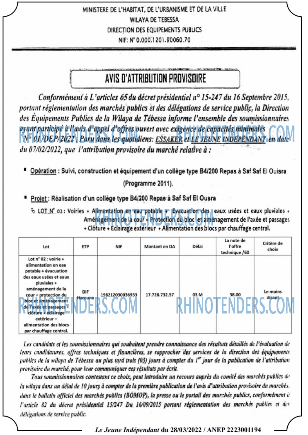 Jeune Independant