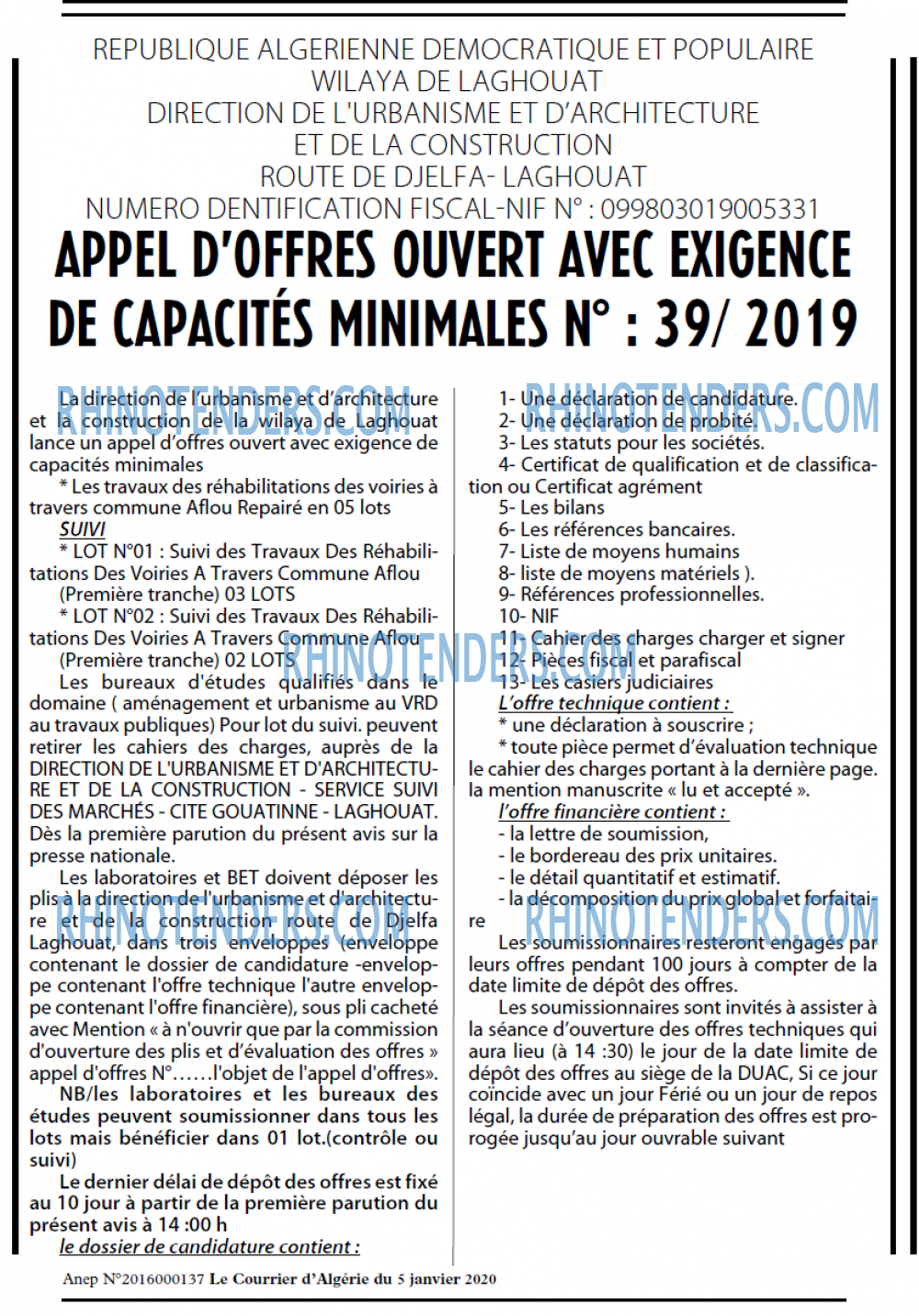 Le Courrier d'Algerie