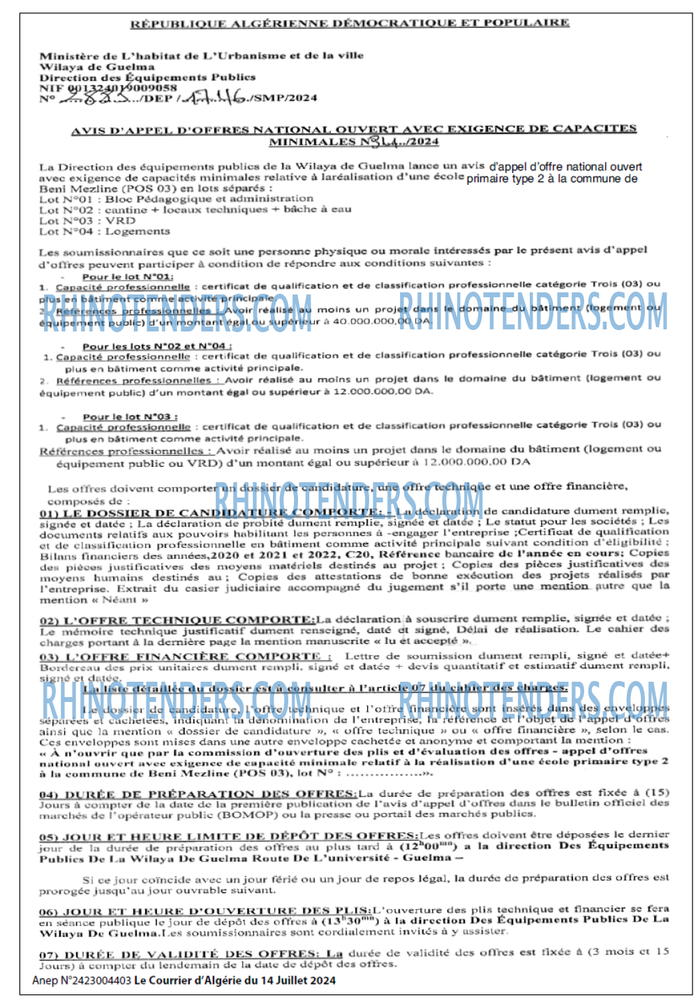 Le Courrier d'Algerie