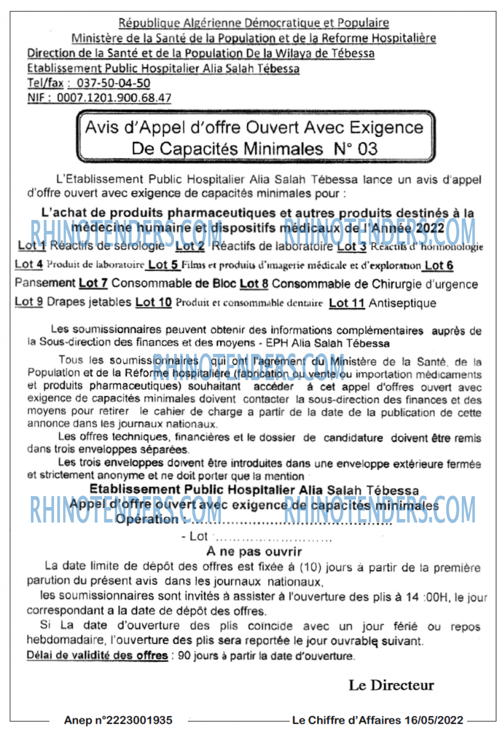 Le Chiffre d'Affaires