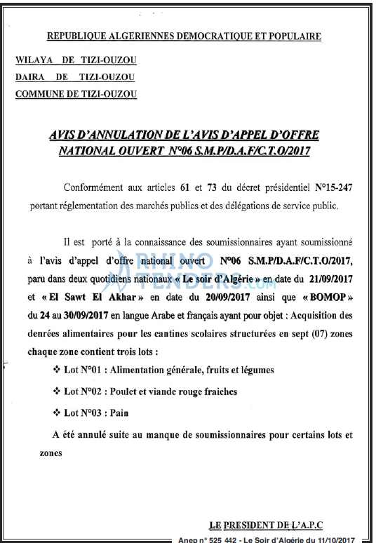 LE SOIR D'ALGERIE