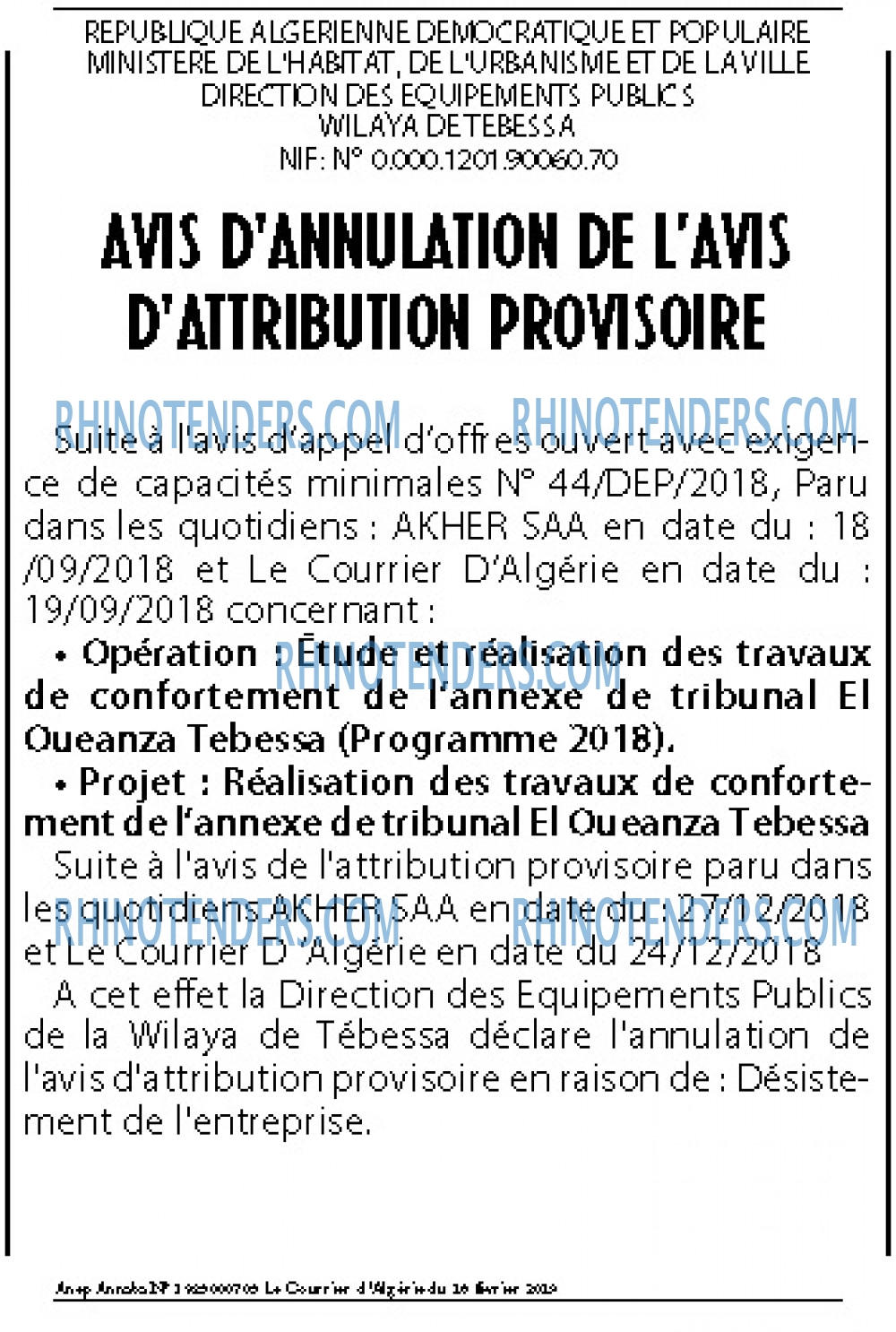 Le Courrier d'Algerie
