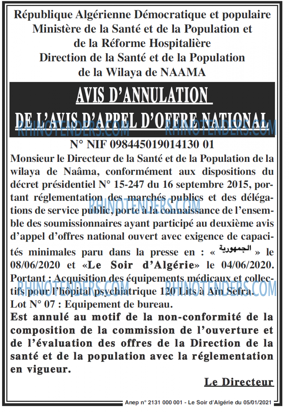 LE SOIR D'ALGERIE