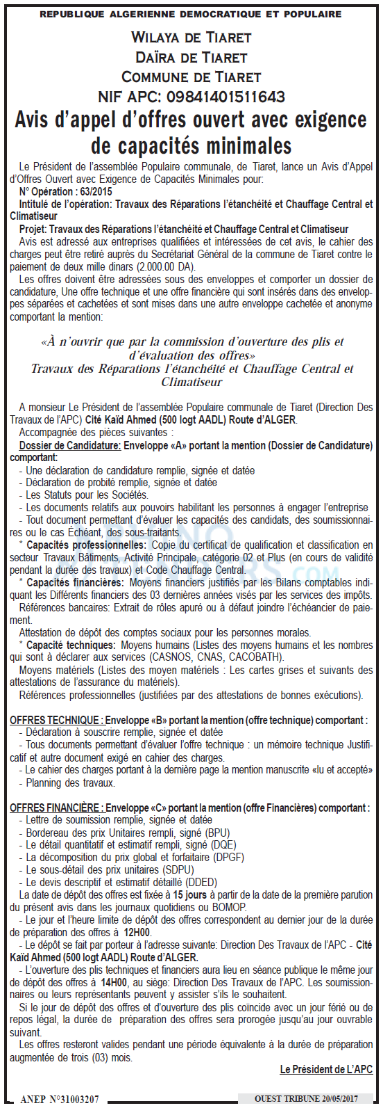 ouest TRIBUNE
