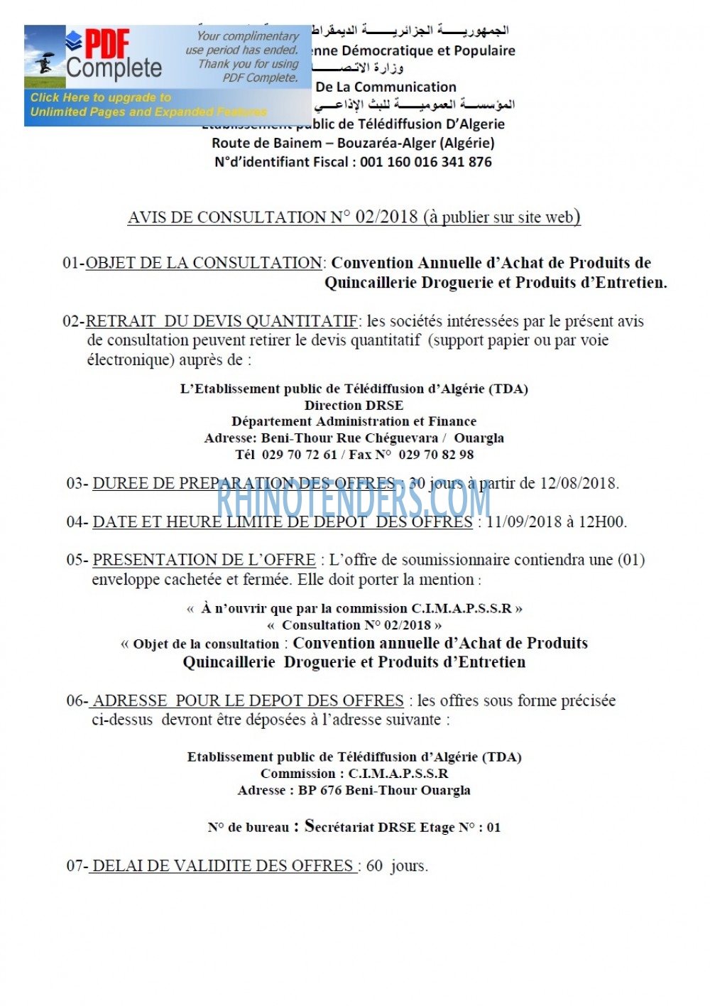 TDA - Télédiffusion d'Algérie