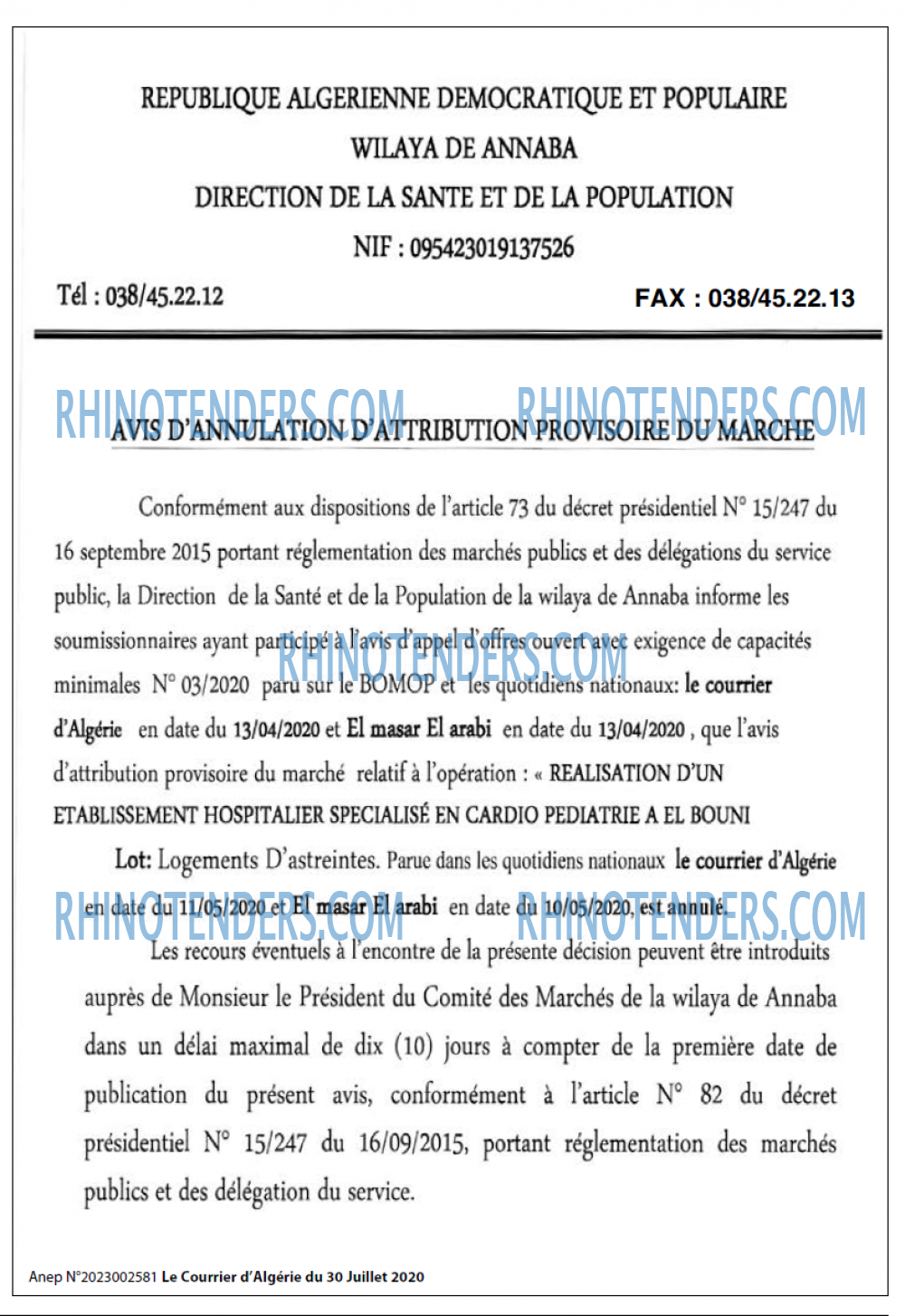 Le Courrier d'Algerie