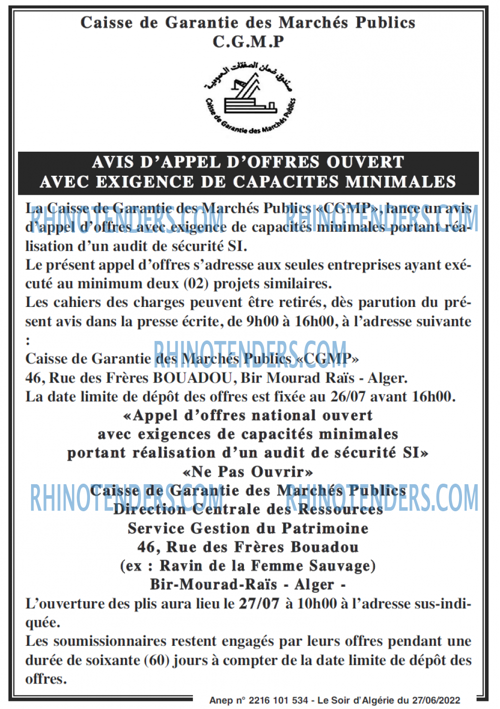 LE SOIR D'ALGERIE