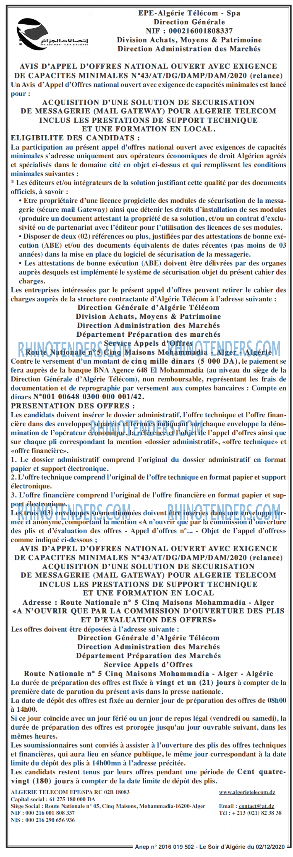 LE SOIR D'ALGERIE
