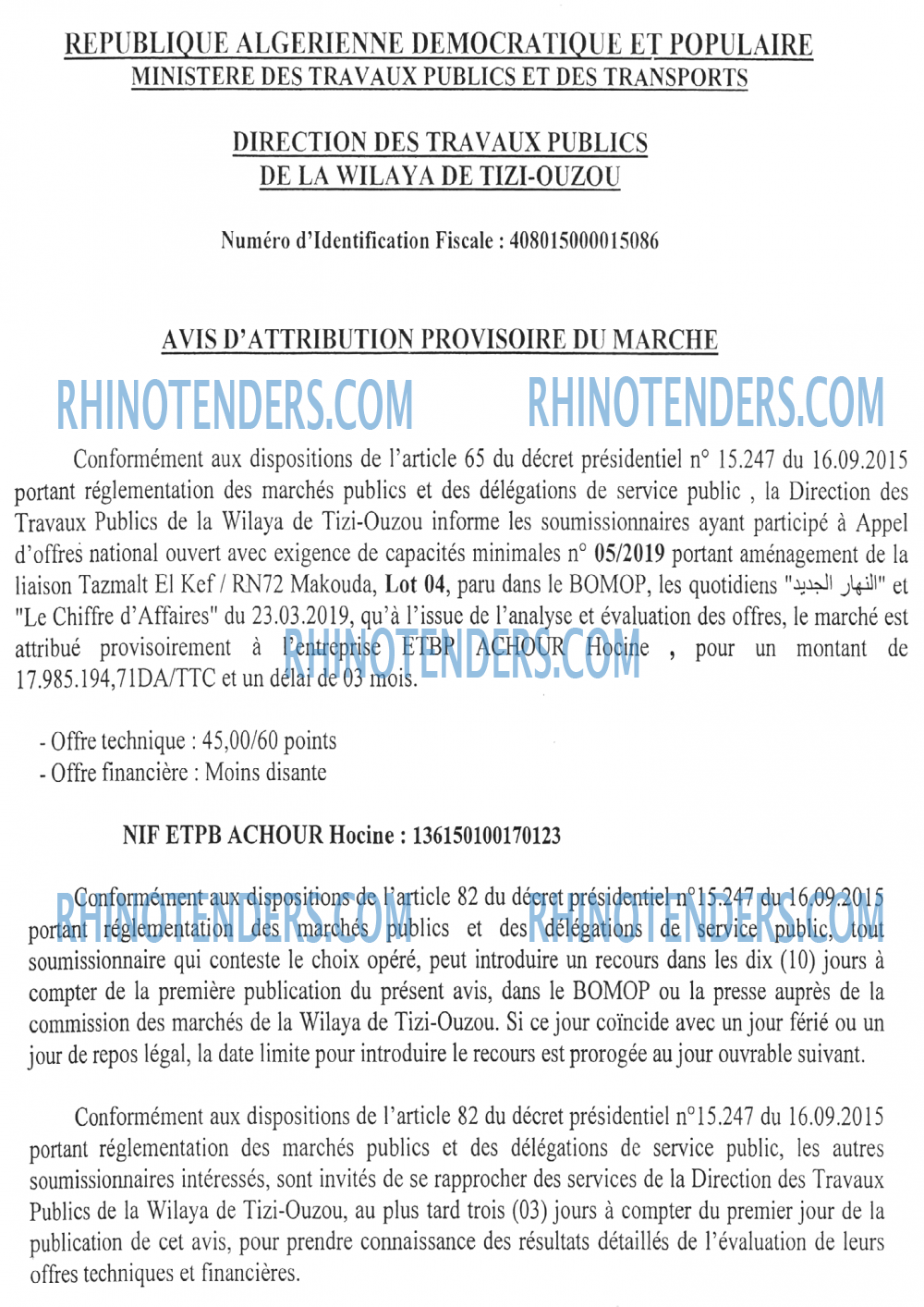 Le Chiffre d'Affaires