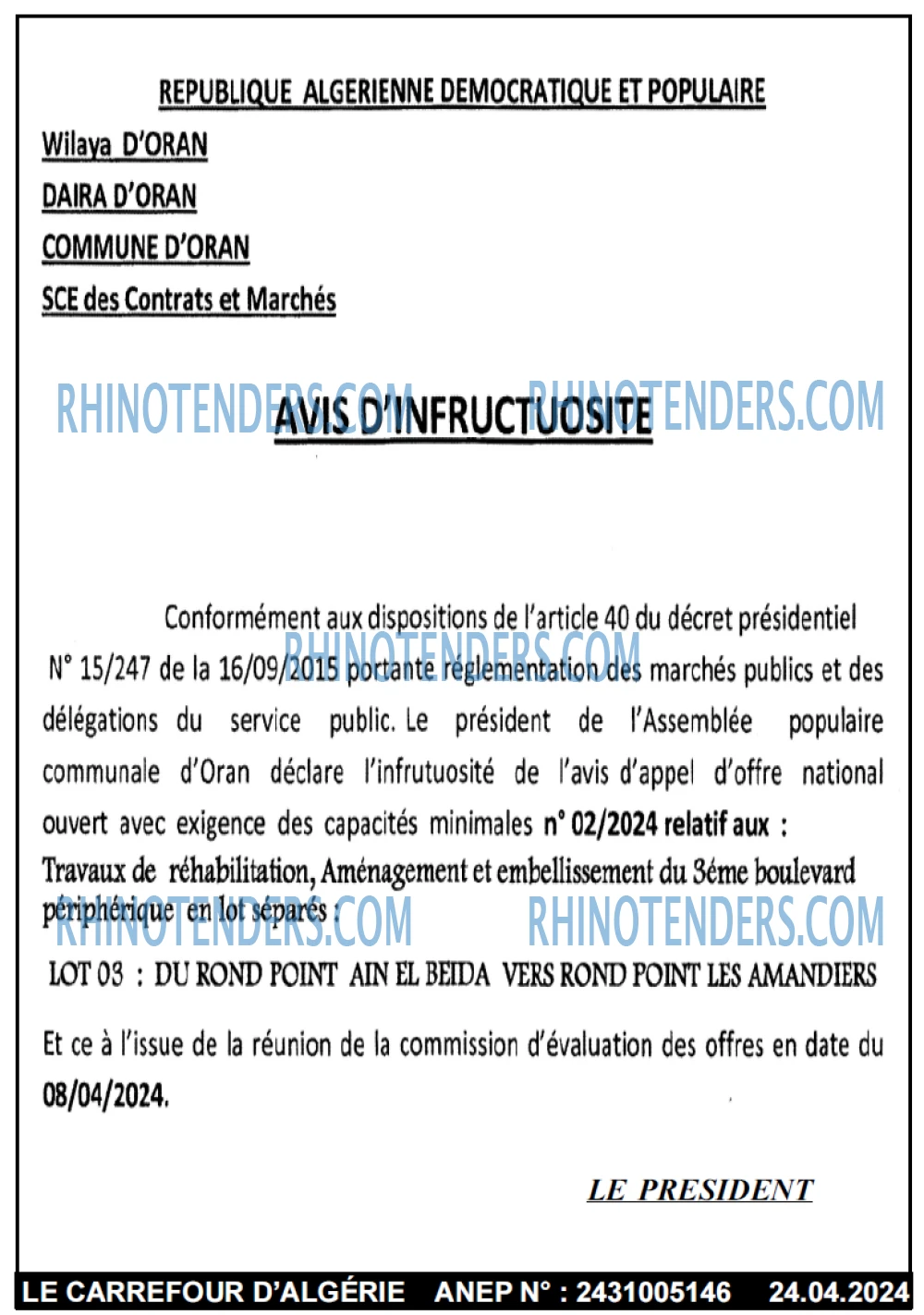 Le Carrefour d'Algérie