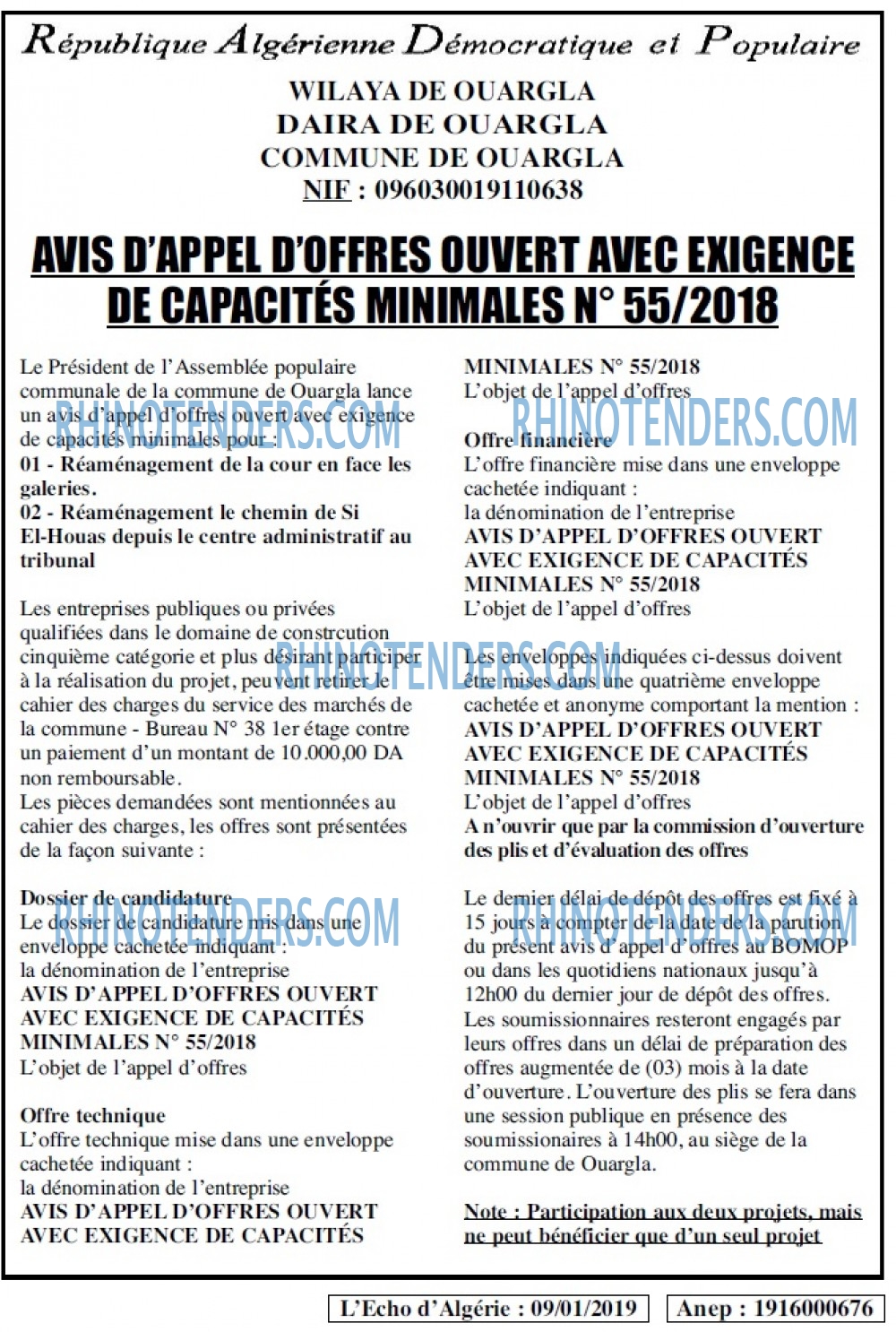 L'ECHO D'ALGERIE