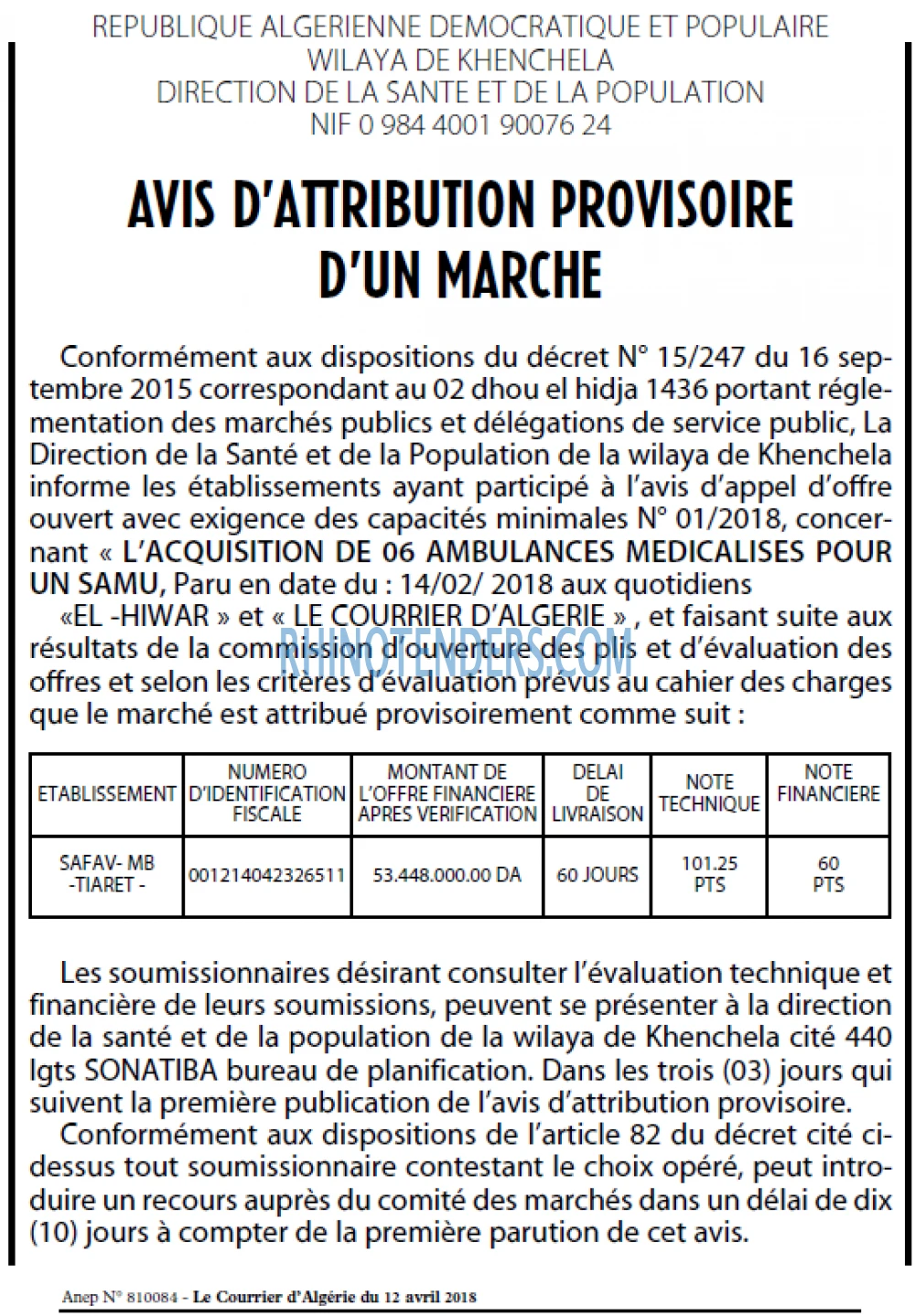 Le Courrier d'Algerie