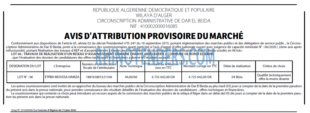 Le Courrier d'Algerie