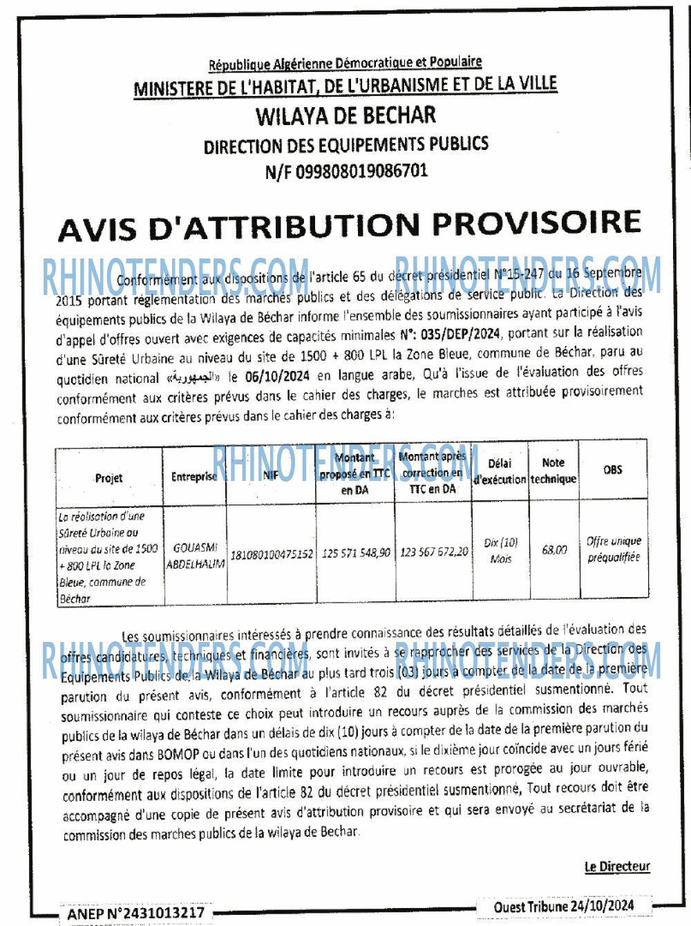 ouest TRIBUNE
