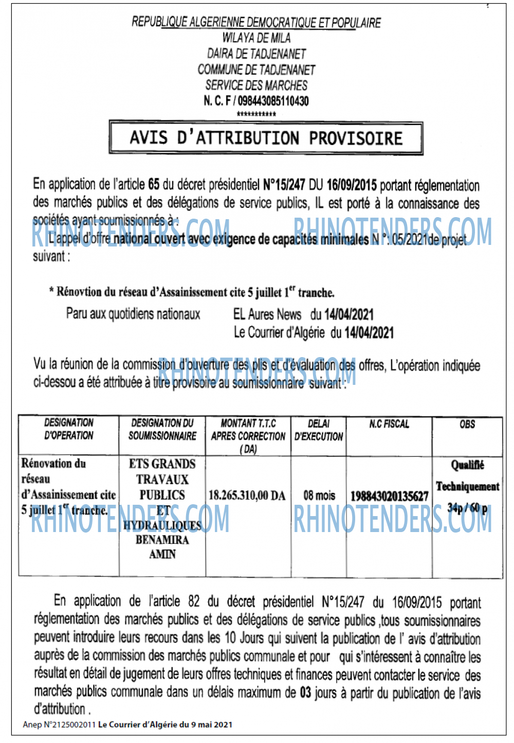 Le Courrier d'Algerie