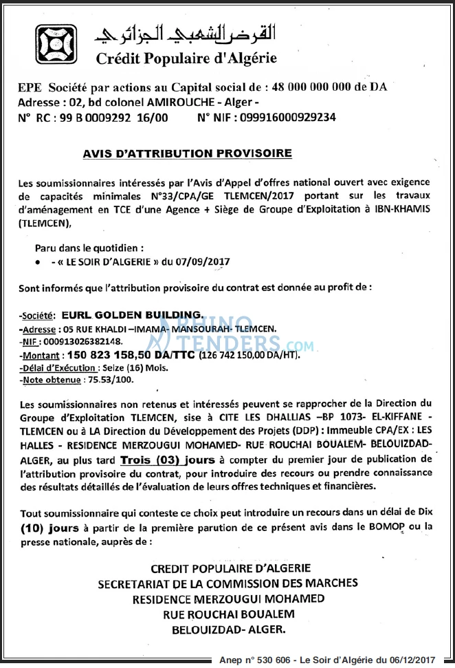 LE SOIR D'ALGERIE