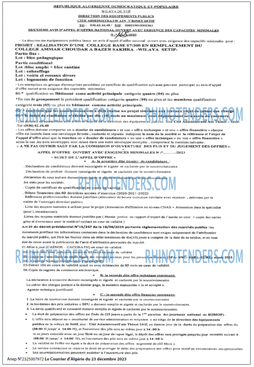 Le Courrier d'Algerie