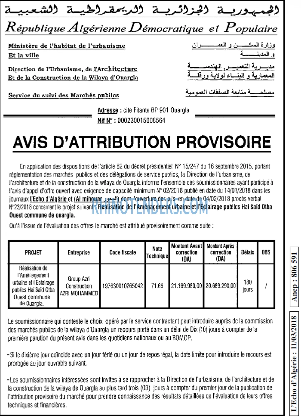 L'ECHO D'ALGERIE