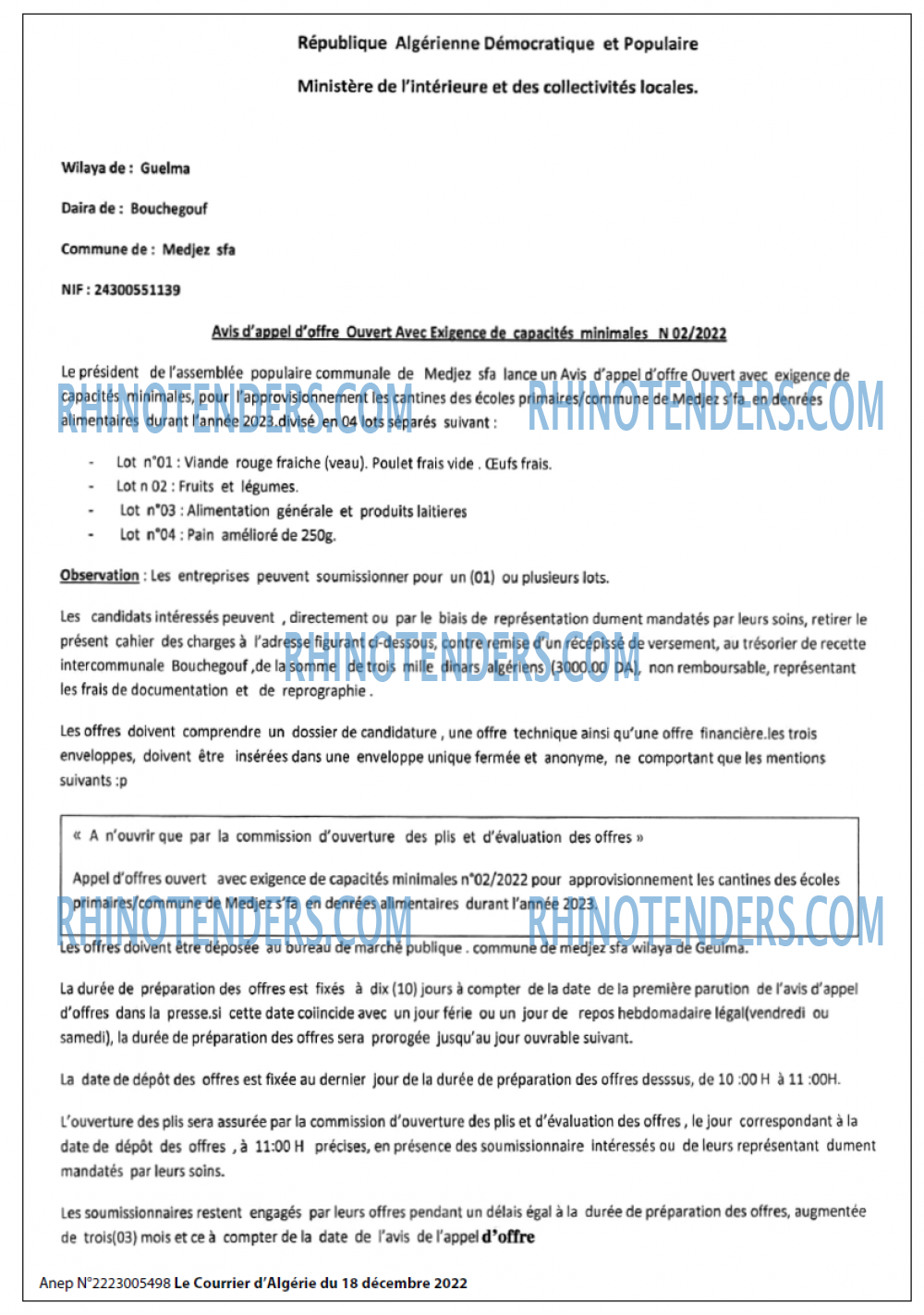 Le Courrier d'Algerie