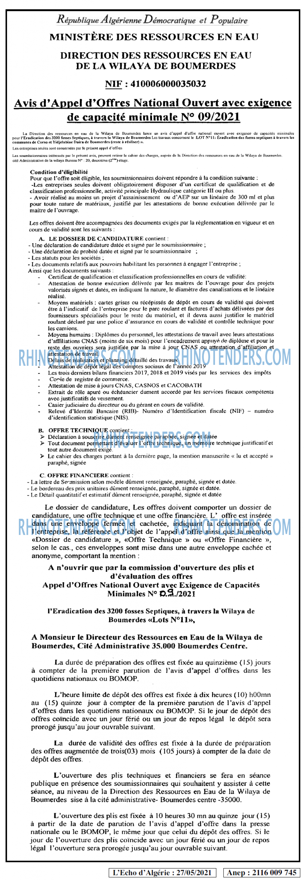L'ECHO D'ALGERIE