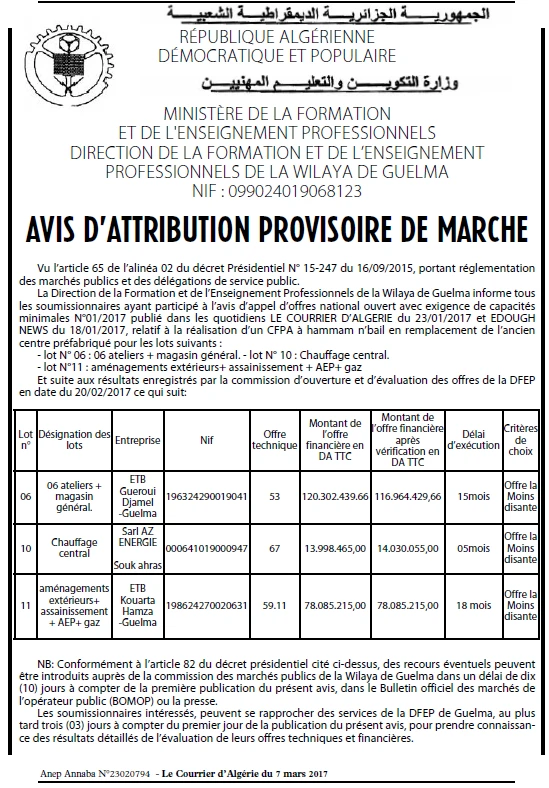 Le Courrier d'Algerie