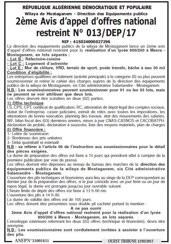 ouest TRIBUNE