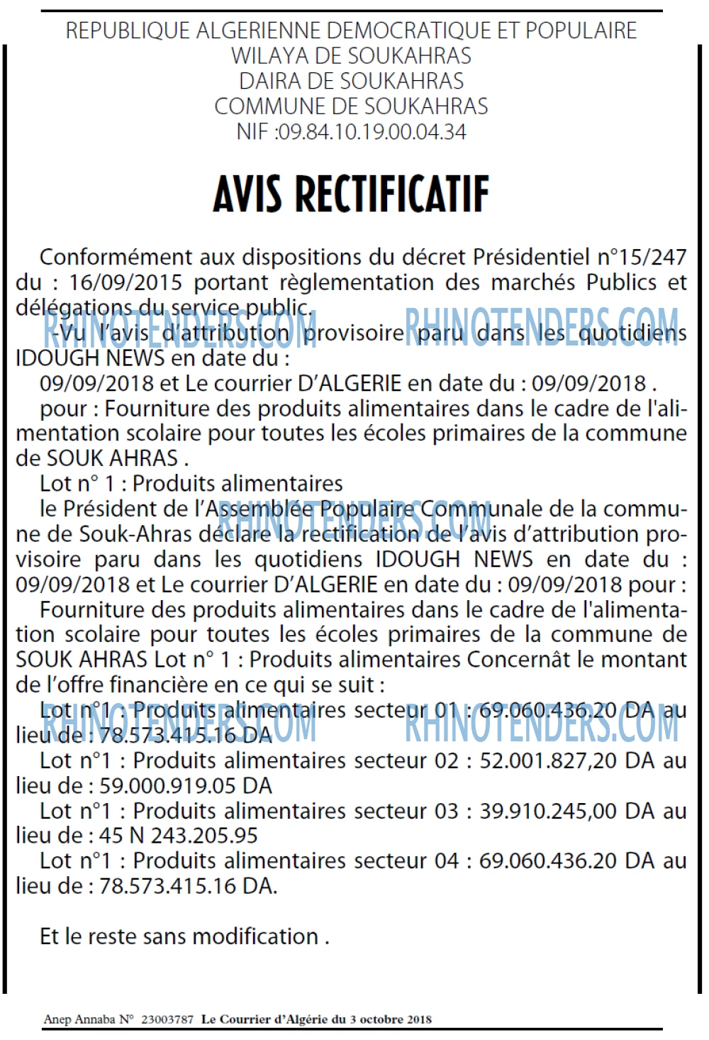 Le Courrier d'Algerie