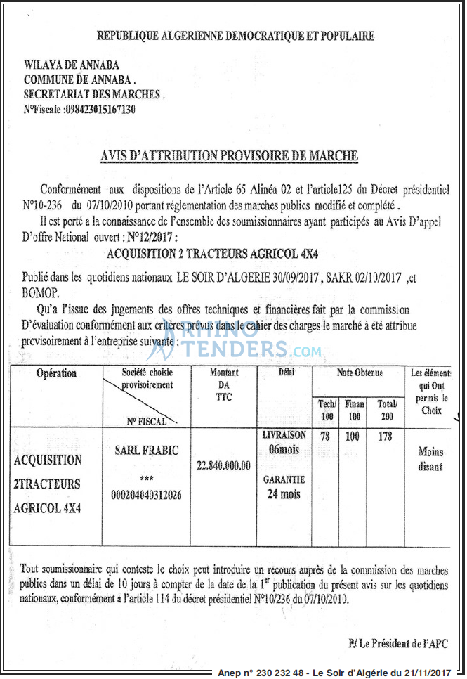 LE SOIR D'ALGERIE