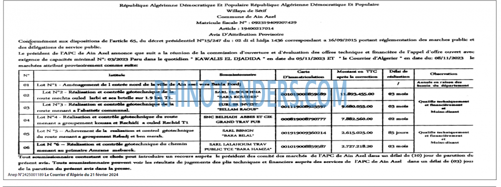 Le Courrier d'Algerie