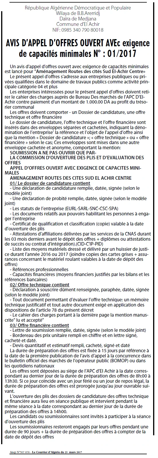 Le Courrier d'Algerie