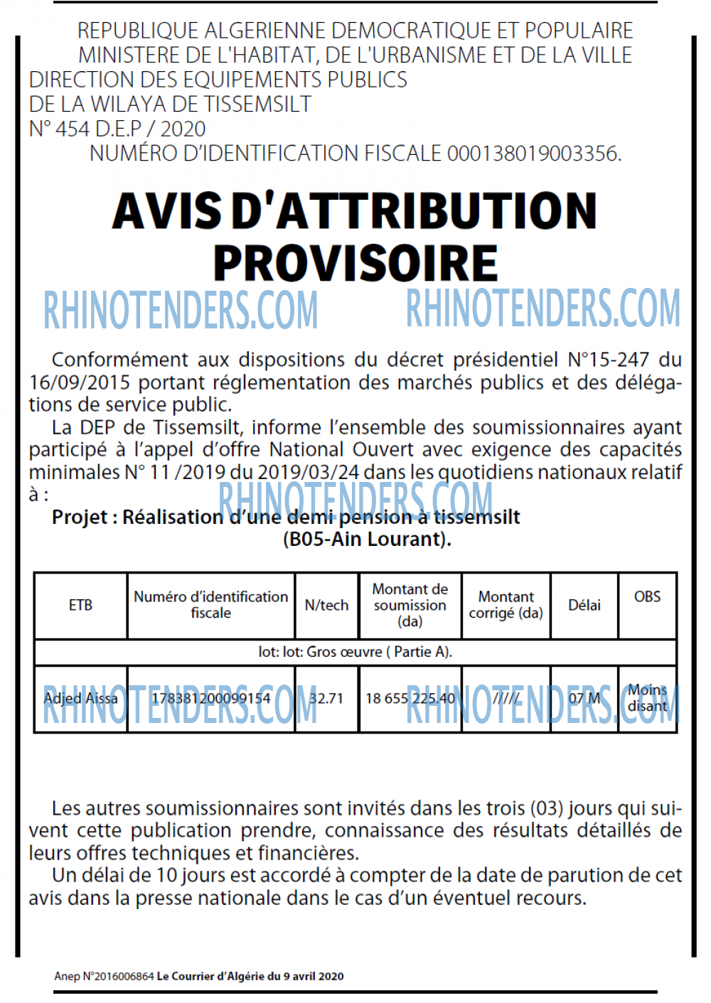 Le Courrier d'Algerie