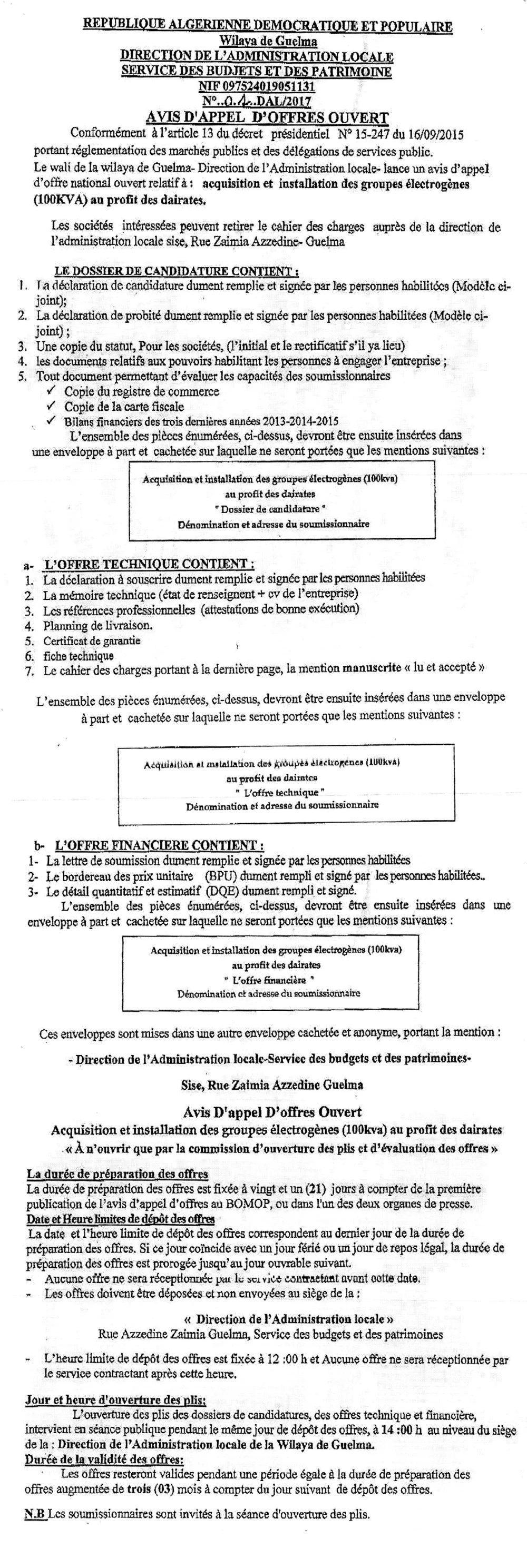 LE SOIR D'ALGERIE