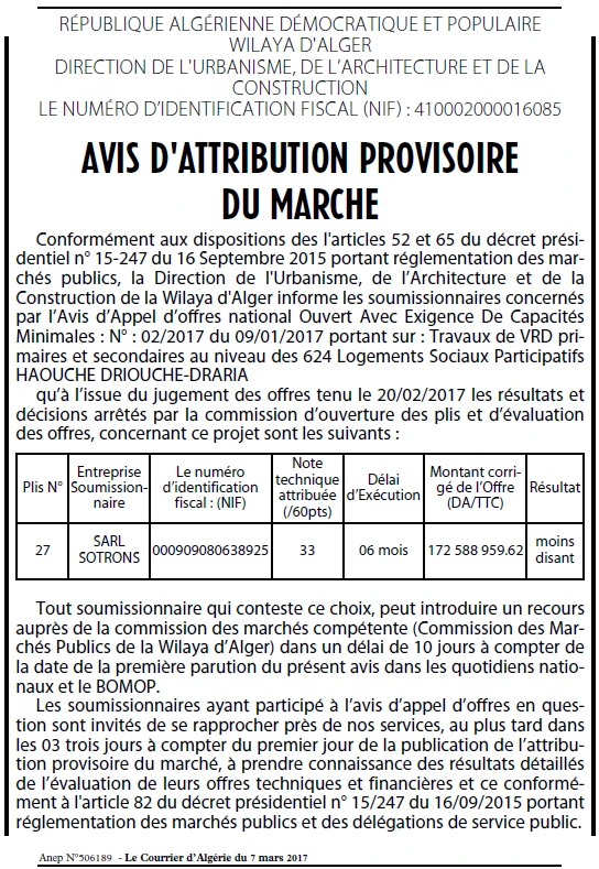 Le Courrier d'Algerie