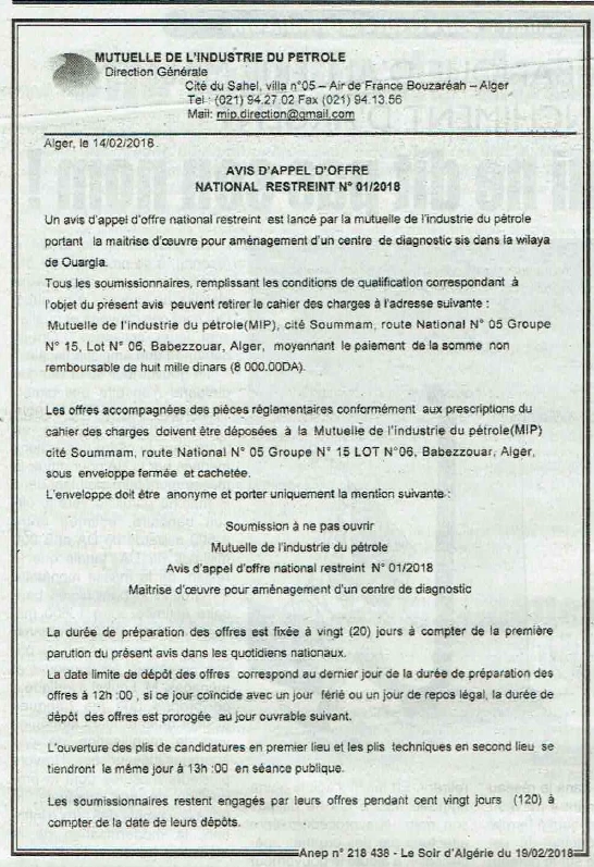 LE SOIR D'ALGERIE