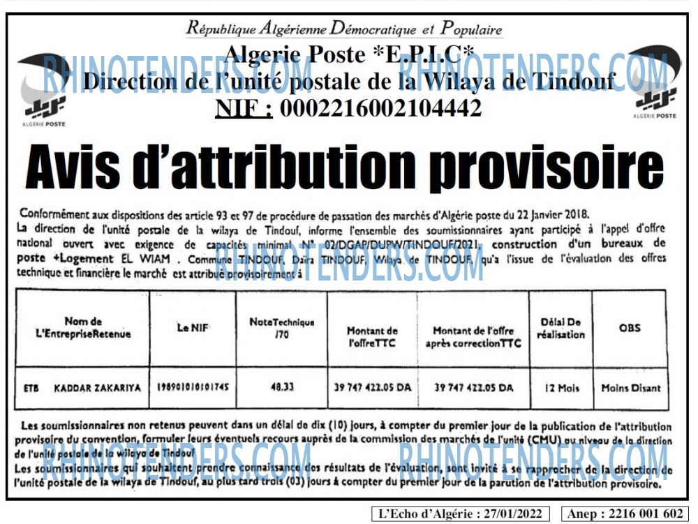 L'ECHO D'ALGERIE