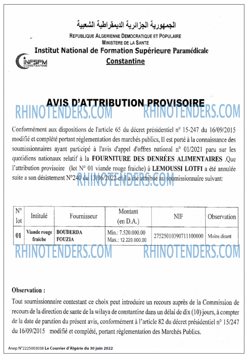 Le Courrier d'Algerie