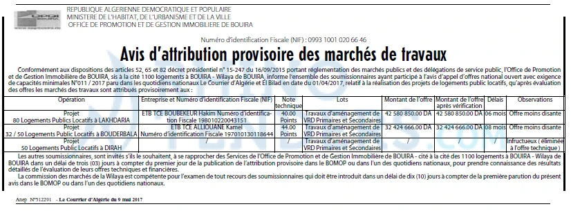 Le Courrier d'Algerie