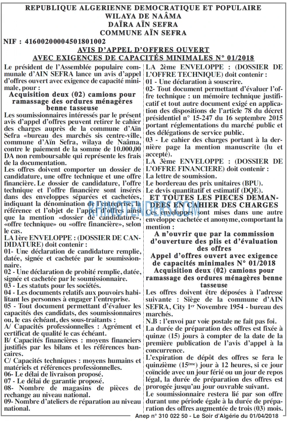 LE SOIR D'ALGERIE