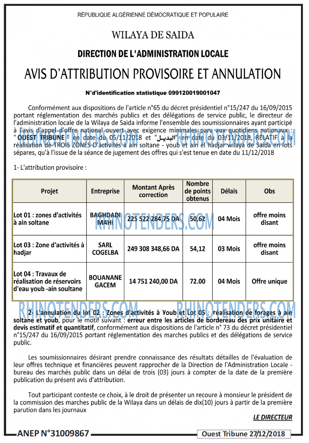 ouest TRIBUNE