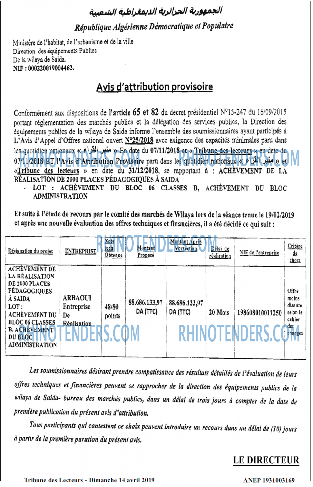 TRIBUNE DES LECTEURS