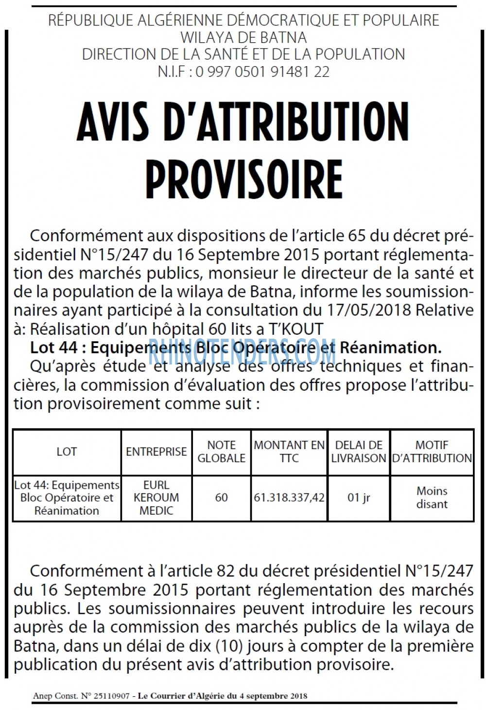 Le Courrier d'Algerie