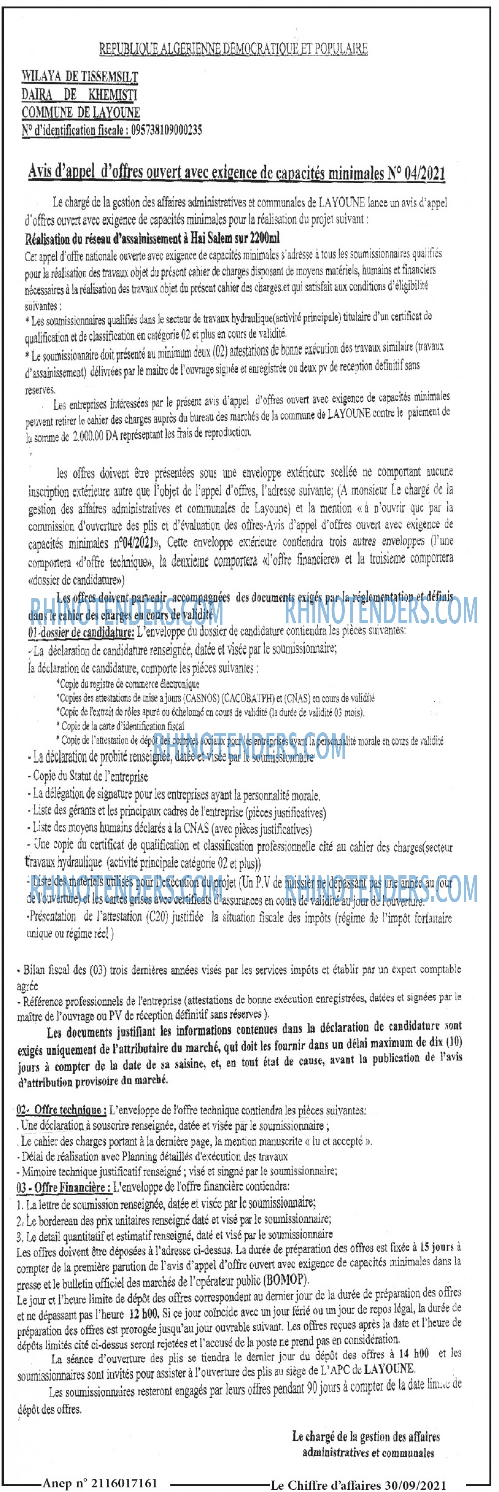 Le Chiffre d'Affaires