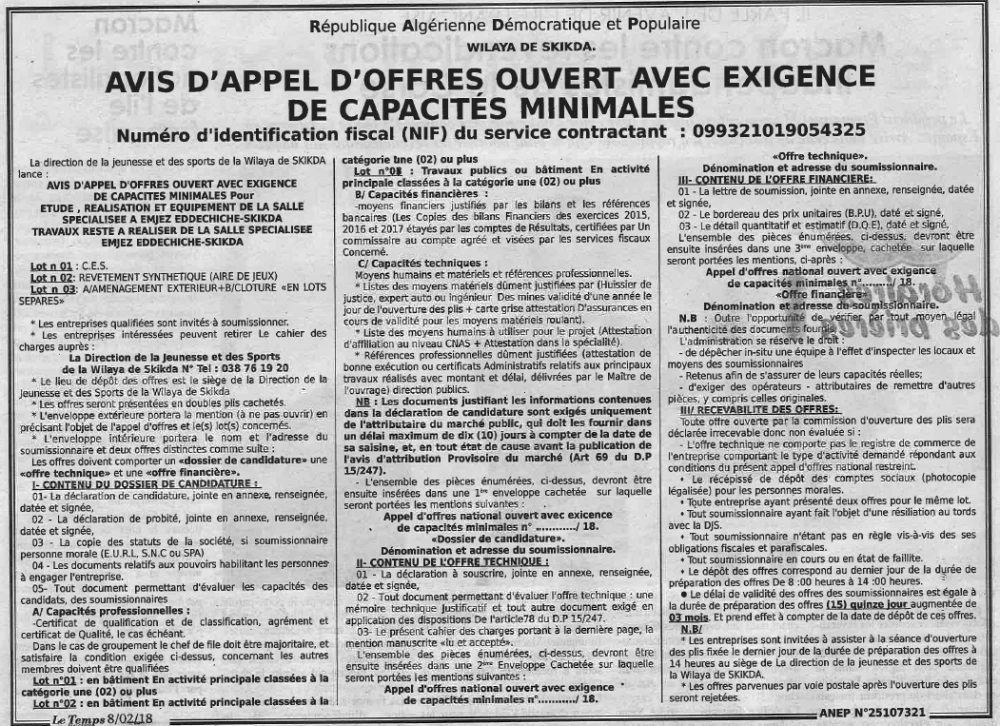 LE TEMPS D'ALGERIE