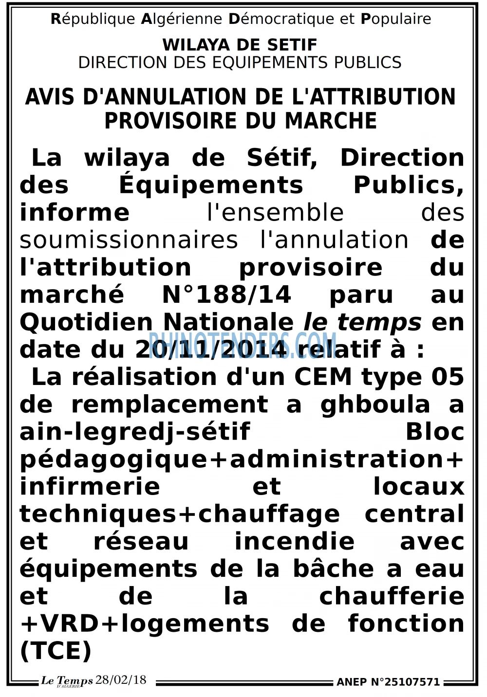 LE TEMPS D'ALGERIE