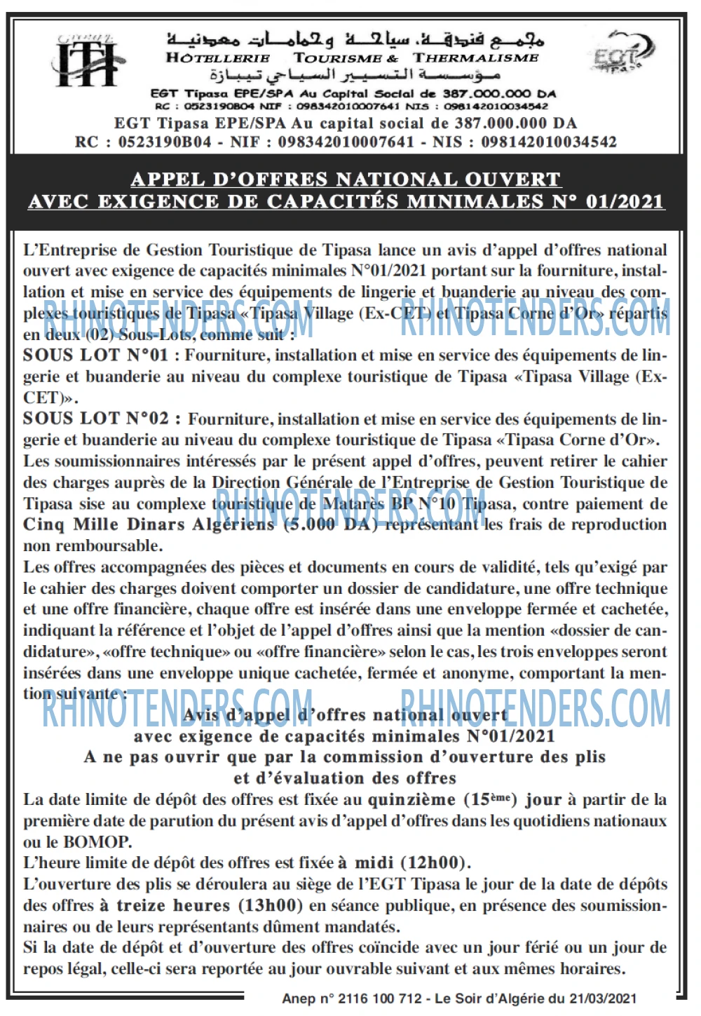 LE SOIR D'ALGERIE