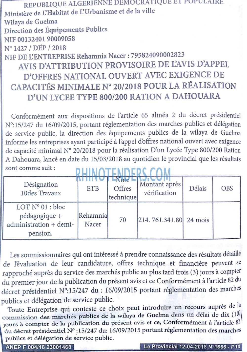 LE PROVINCIAL